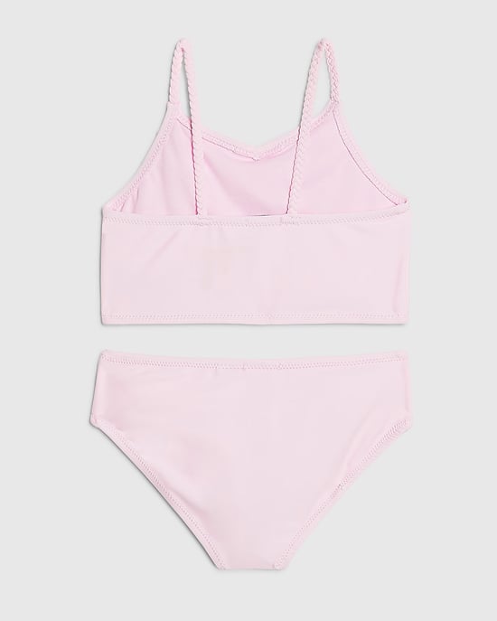 River Island Mini Girls Tankini Set Pink Flower Premium 2 Piece - Image 2