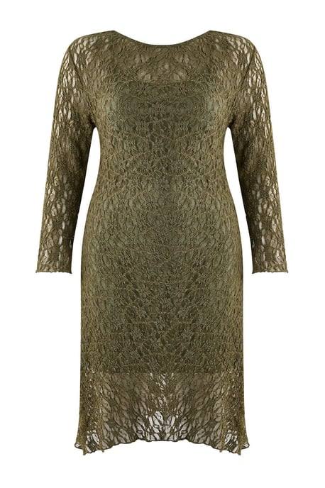 Trendyol Curve Dam Khaki Enfärgad Kort / Mini Lång Casual A-linje Plus size Klänning - Image 4