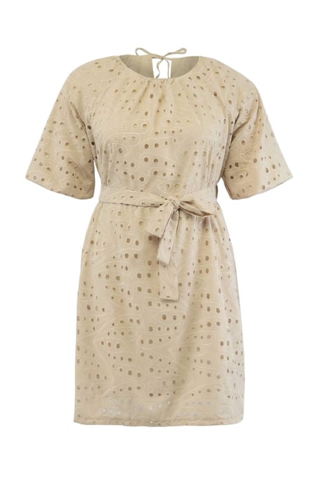 Trendyol Curve Dam Beige Blommig Kort / Mini Kort Casual A-linje Plus size Klänning - Image 5