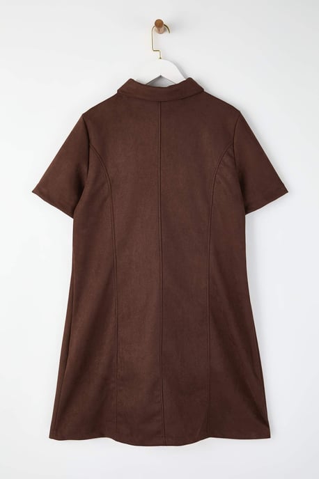 Trendyol Curve Dam Brun Enfärgad Kort / Mini Kort Casual A-linje Plus size Klänning - Image 5
