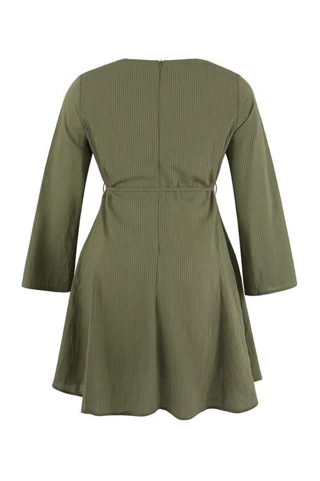 Trendyol Curve Dam Khaki Randig Kort / Mini Lång Casual A-linje Plus size Klänning - Image 4