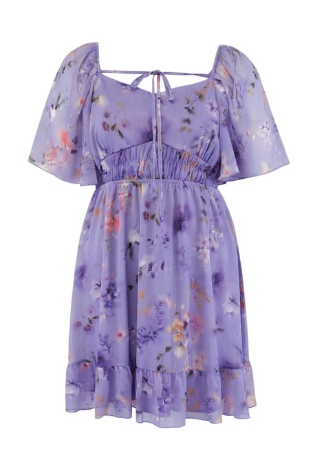 Trendyol Curve Dam Lila Prickig Kort / Mini Kort Elegant/Kväll A-linje Plus size Klänning - Image 2
