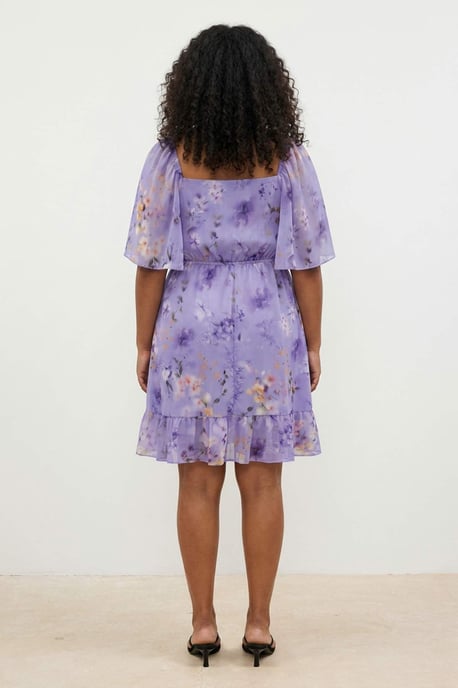 Trendyol Curve Dam Lila Prickig Kort / Mini Kort Elegant/Kväll A-linje Plus size Klänning - Image 5