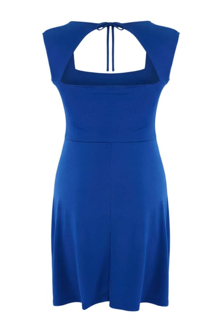 Trendyol Curve Dam Blå Enfärgad Kort / Mini Ärmlös Skater Plus size Klänning - Image 5