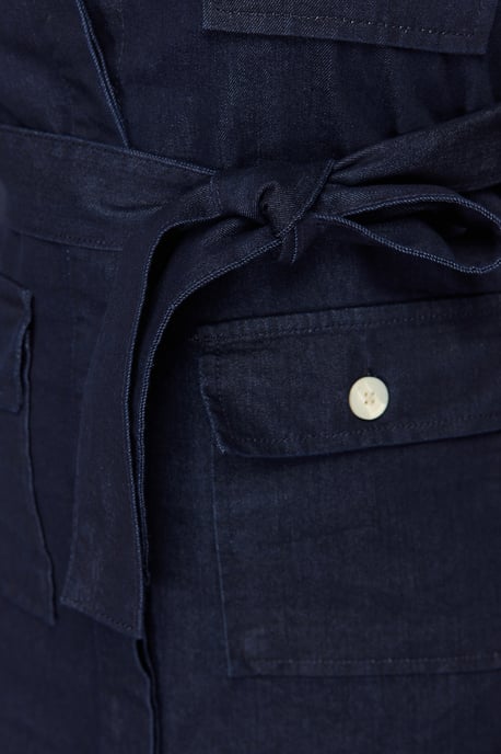 Trendyol Curve Dam Mörkblå Enfärgad Kort / Mini Kort Casual Skjortklänning Plus size Klänning - Image 4
