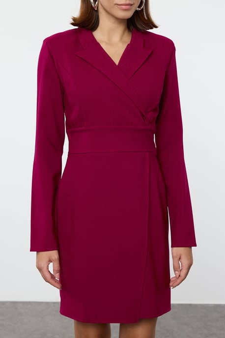 TRENDYOLMİLLA Dames Paars Effen Kort / Mini Lang Zakelijk Blazer Jurk Jurken - Image 2