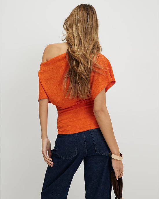River Island Womens Drape Top Orange Banded Hem - Image 3