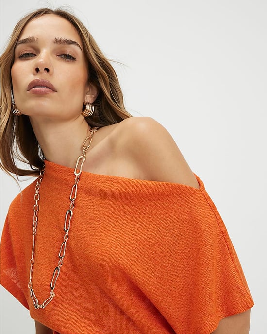 River Island Womens Drape Top Orange Banded Hem - Image 4