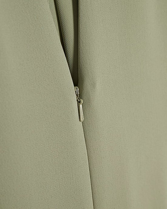 River Island Womens Jumpsuit Khaki Twill Zip Front Wide Leg - Image 5
