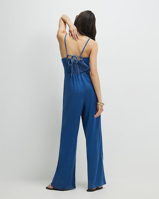 River Island Womens Jumpsuit Blue Wide Leg Denim - Image 2
