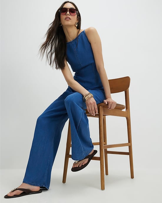 River Island Womens Jumpsuit Blue Wide Leg Denim - Image 3