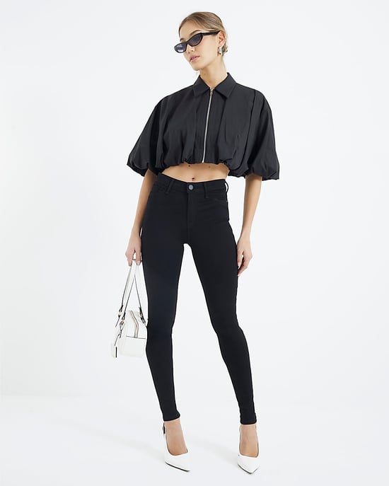 River Island Womens Skinny Jeans Black Molly Mid Rise Bum Sculpt - Image 1
