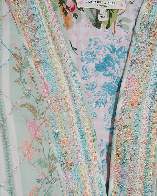 River Island Womens Jacket Green Floral Print Quilted Cotton - Image 5