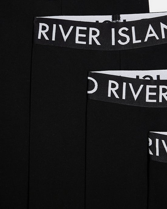 River Island Girls Leggings Black 5 Pack RI Waistband - Image 2