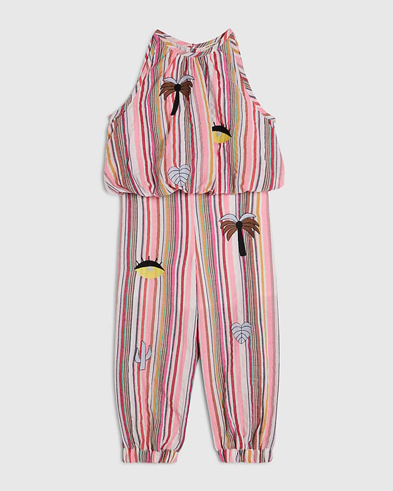 River Island Mini Girls Top & Trousers Set Pink Stripe Hareem 2 Piece - Image 5
