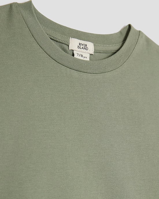 River Island Girls T-Shirt & Flared Leggings Set Khaki 2 Piece - Image 2