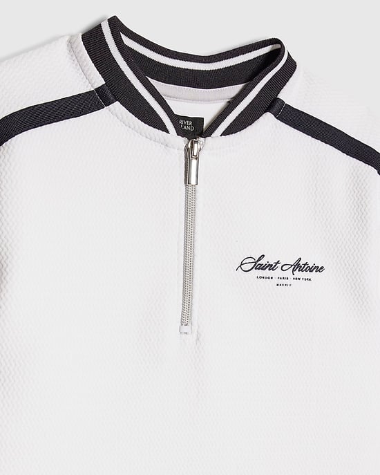 River Island Boys Polo Shirt Set White Baseball 2 Piece - Image 3