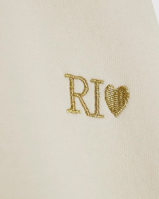 River Island Girls Sweatshirt & Leggings Set Cream Split Back 2 Piece - Image 3