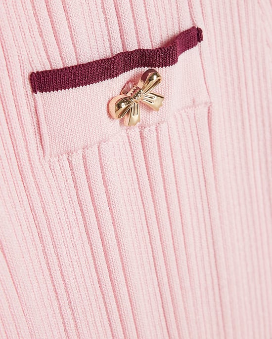River Island Girls Polo Shirt & Trousers Set Pink Peplum Hem 2 Piece - Image 3