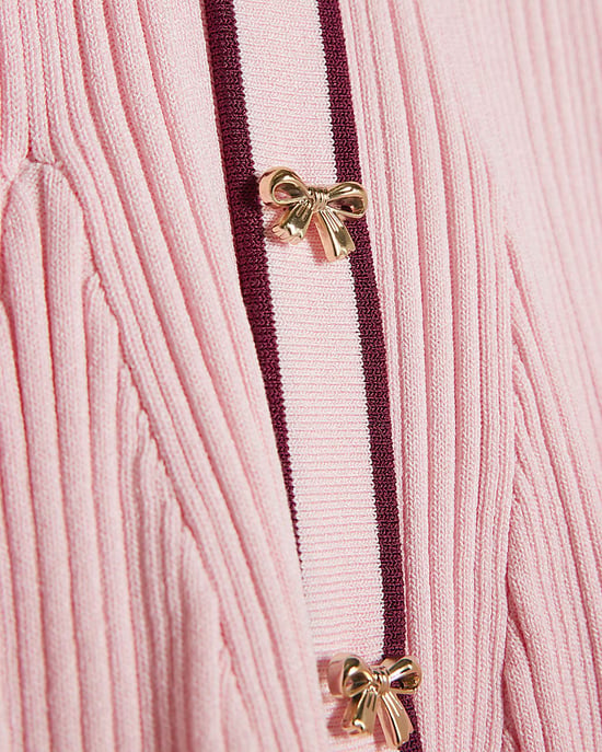 River Island Girls Polo Shirt & Trousers Set Pink Peplum Hem 2 Piece - Image 4