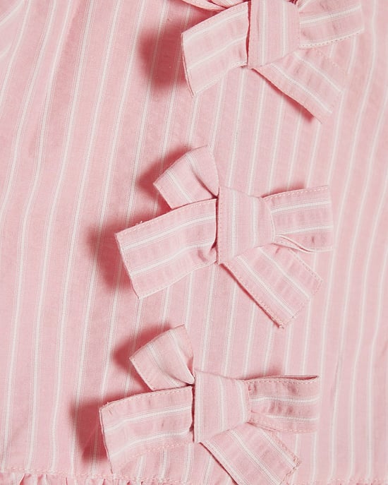 River Island Mini Girls Top & Jeans Set Pink Stripe 2 Piece - Image 3