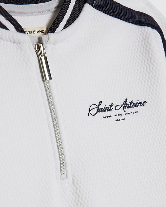 River Island Mini Boys Polo Shirt & Shorts Set White Baseball 2 Piece - Image 3