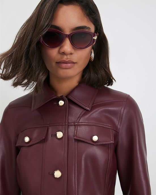 River Island Womens Jacket Red Peplum Hem Button Through - Image 3