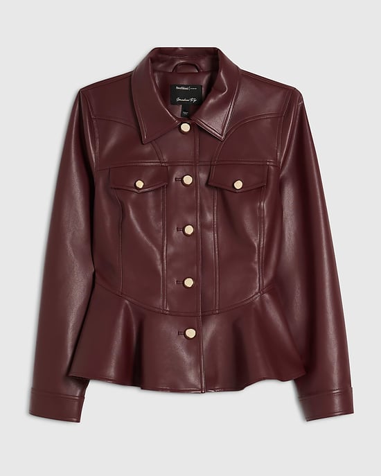 River Island Womens Jacket Red Peplum Hem Button Through - Image 6