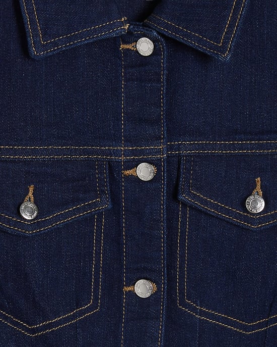 River Island Womens Denim Jacket Blue Fitted Collared Denim - Image 5