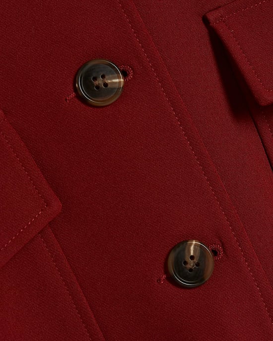 River Island Womens Bomber Jacket Red Long Sleeve Pocket Detail - Image 5