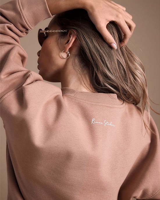 River Island Womens Sweatshirt Beige Long Sleeve Crew Neck - Image 2