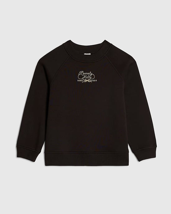 River Island Girls Sweatshirt Black Zip Back Detail - Image 1