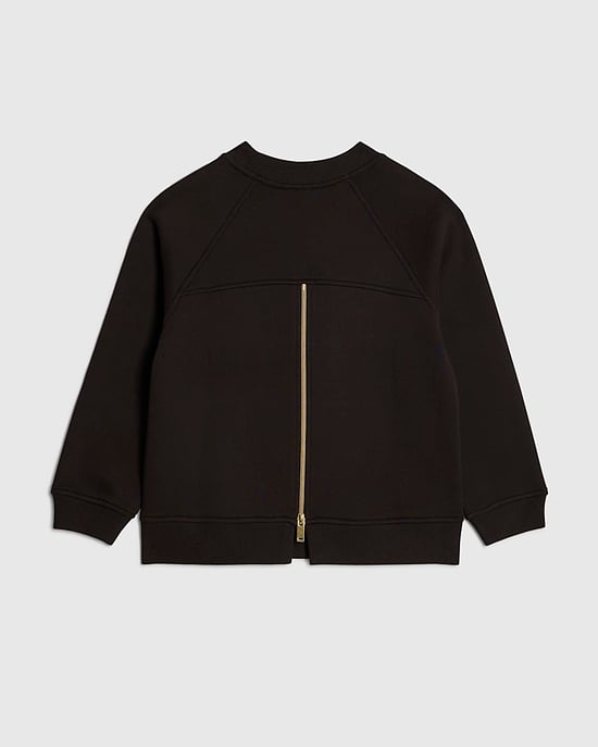 River Island Girls Sweatshirt Black Zip Back Detail - Image 2