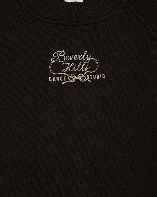 River Island Girls Sweatshirt Black Zip Back Detail - Image 3