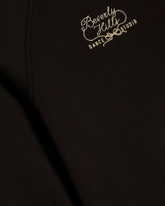River Island Girls Sweatshirt Black Zip Back Detail - Image 4