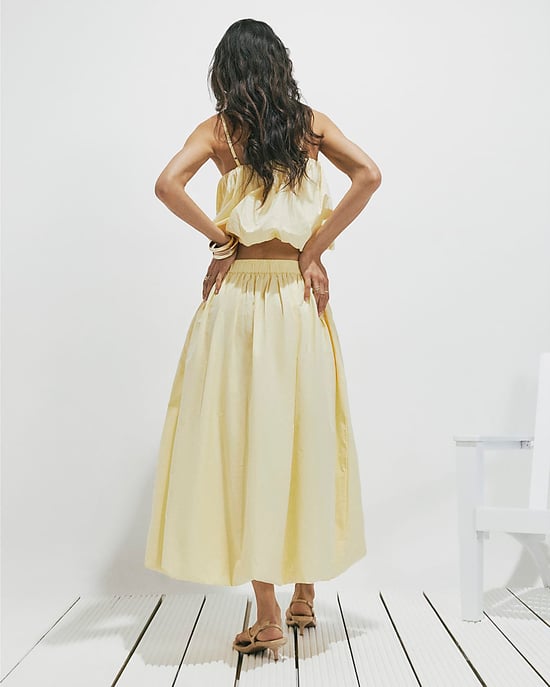 River Island Womens Maxi Skirt Yellow Poplin Bubble Hem - Image 3
