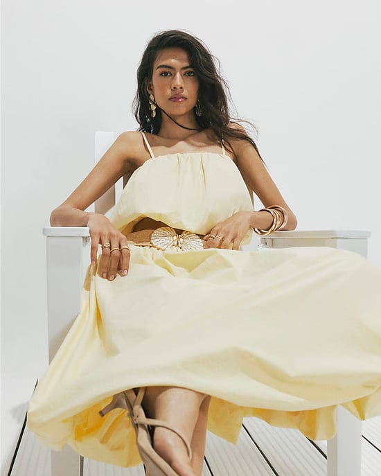River Island Womens Maxi Skirt Yellow Poplin Bubble Hem - Image 4