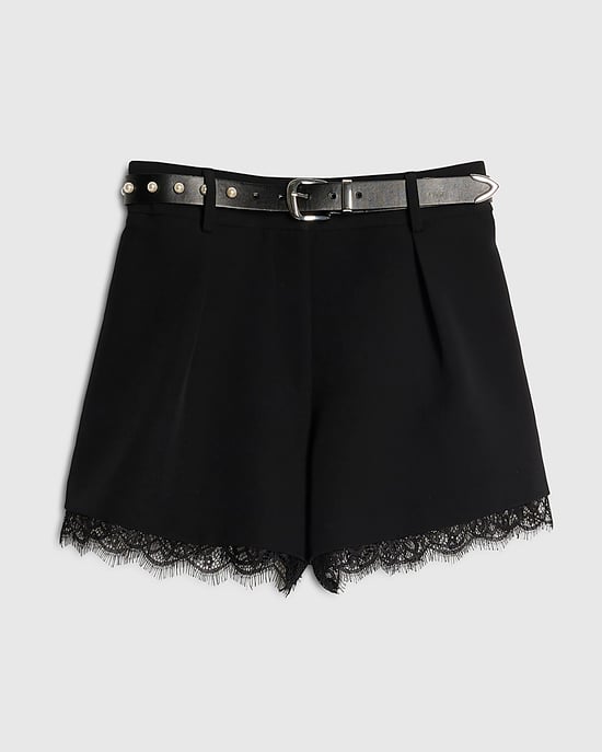 River Island Womens Shorts Black Lace Trim Stud Belt - Image 6