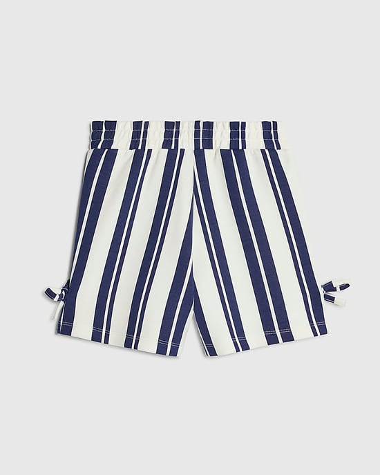 River Island Girls Shorts White Premium Bow Stripe - Image 4