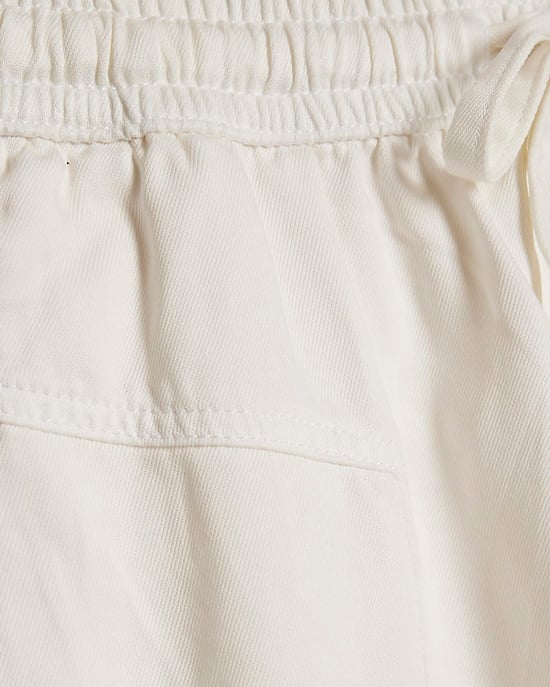 River Island Womens Shorts White Tencel Tie Waist Drawstring Waist - Image 5
