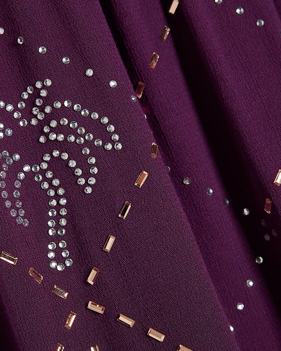 River Island Womens Shorts Purple Embellished Palm - Image 5