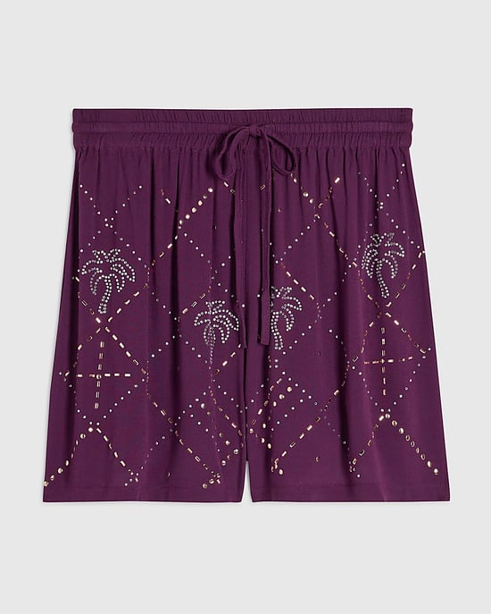 River Island Womens Shorts Purple Embellished Palm - Image 6