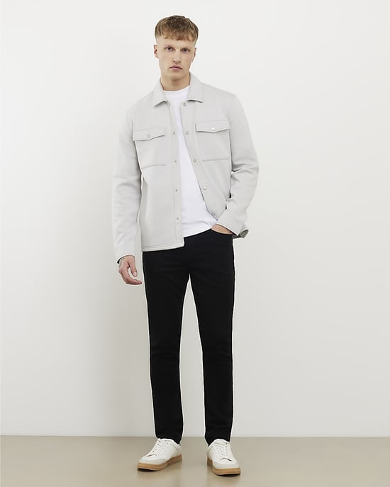 River Island Mens Overshirt Grey Slim Fit - Image 3