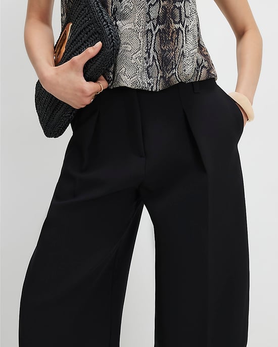 River Island Womens Barrel Leg Trousers Black Pleated - Image 4
