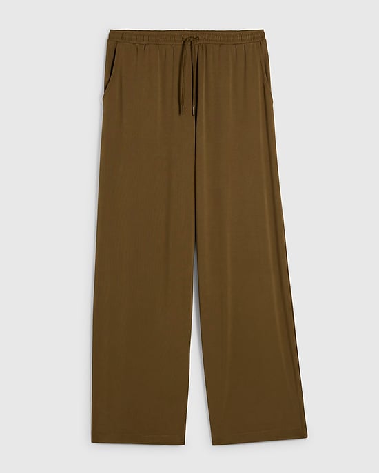 River Island Womens Wide Leg Trousers Khaki Soft Touch - Image 6