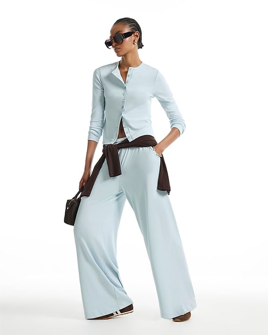 River Island Womens Wide Leg Trousers Blue Soft Touch - Image 2
