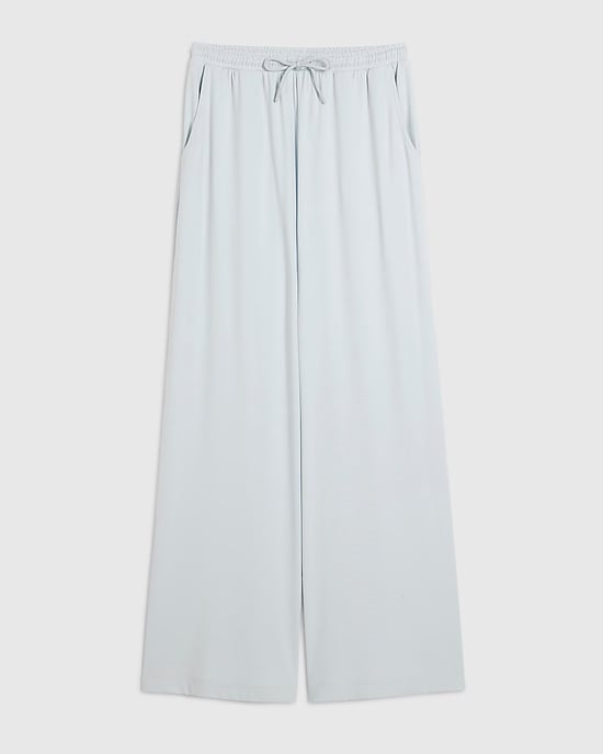 River Island Womens Wide Leg Trousers Blue Soft Touch - Image 6