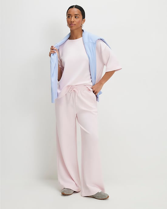 River Island Womens Joggers Petite Pink Premium Wide Leg - Image 2
