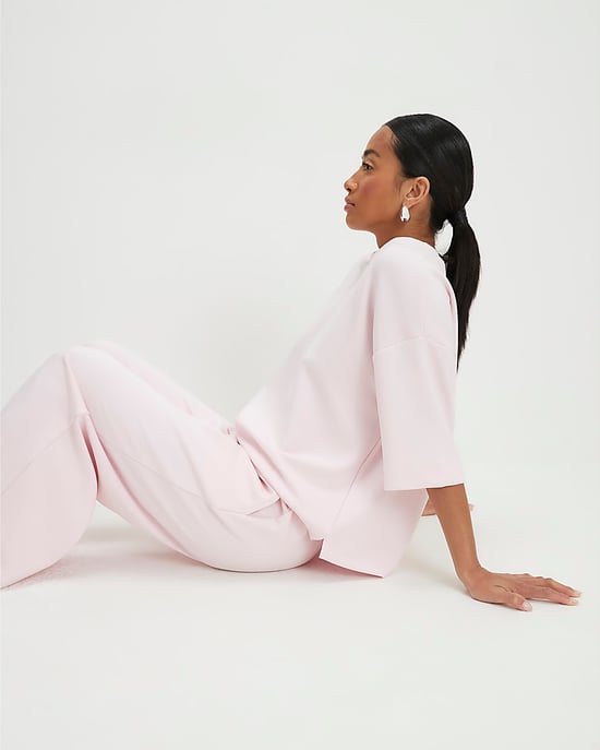 River Island Womens Joggers Petite Pink Premium Wide Leg - Image 3