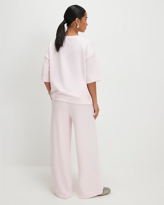 River Island Womens Joggers Petite Pink Premium Wide Leg - Image 4